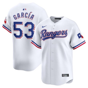 Men's Texas Rangers #53 Adolis Garcia White Home Limited Player Jersey