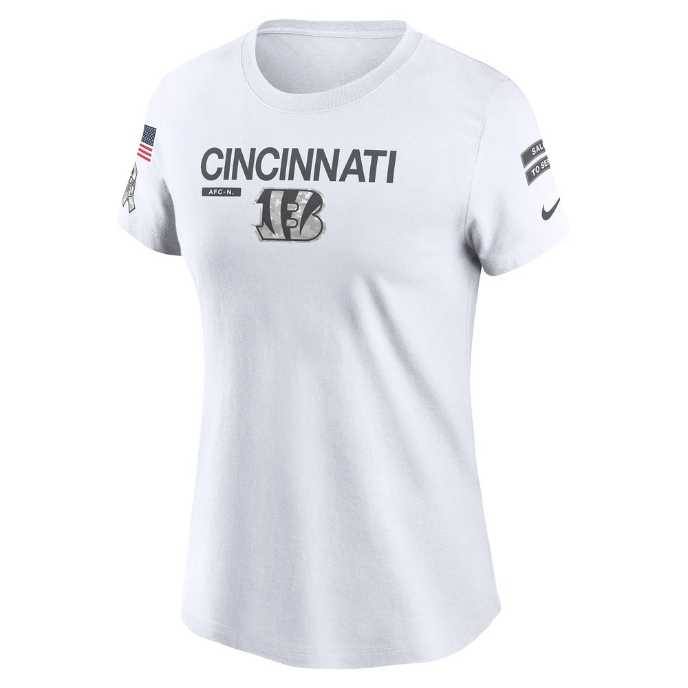 Women's Cincinnati Bengals  White 2024 Salute To Service Legend Performance T-Shirt