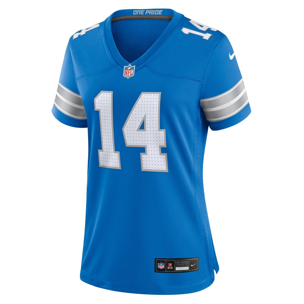 Women's Detroit Lions #14 Amon-Ra St. Brown Blue Team Game Jersey