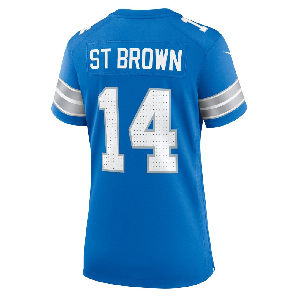 Women's Detroit Lions #14 Amon-Ra St. Brown Blue Team Game Jersey