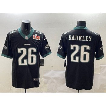 Men's Philadelphia Eagles #26 Saquon Barkley Black 2025 Super Bowl LIX Patch New Vapor Untouchable Limited Stitched Football Jersey Men's Philadelphia Eagles #26 Saquon Barkley Black 2025 Super Bowl LIX Patch New Vapor Untouchable Limited Stitched Football Jersey