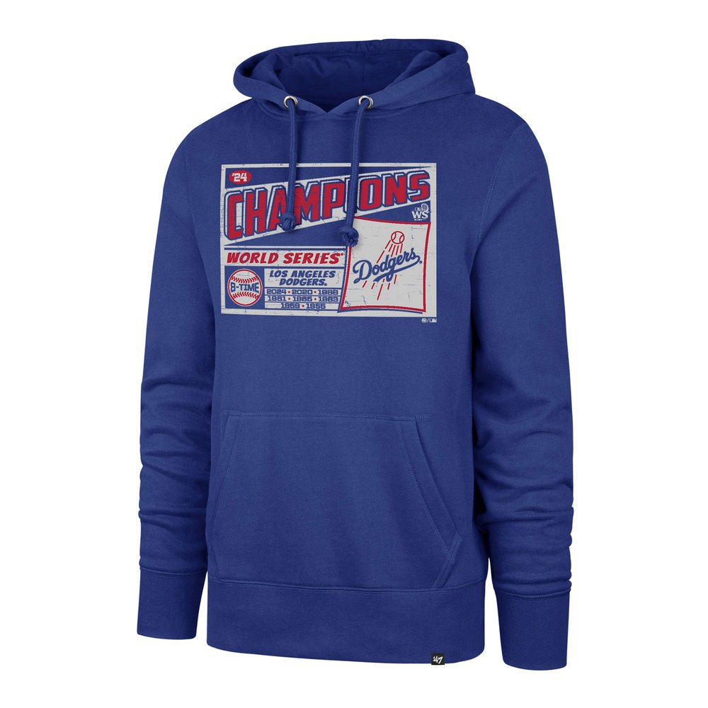 Men's Los Angeles Dodgers '47 Royal 2024 World Series Champions Headline Pullover Hoodie Men's Los Angeles Dodgers '47 Royal 2024 World Series Champions Headline Pullover Hoodie