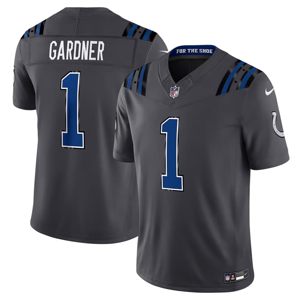 Men's Indianapolis Colts #1 Ahmad Sauce Gardner Charcoal 2026 Rivalries Collection Vapor F.U.S.E. Limited Jersey Men's Indianapolis Colts #1 Ahmad Sauce Gardner Charcoal 2026 Rivalries Collection Vapor F.U.S.E. Limited Jersey