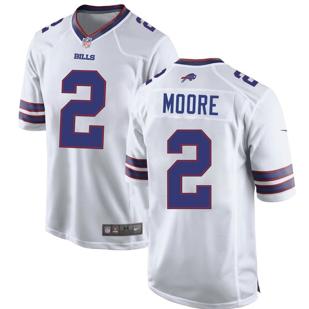 Men's Buffalo Bills #2 DJ Moore White Game Jersey Men's Buffalo Bills #2 DJ Moore White Game Jersey