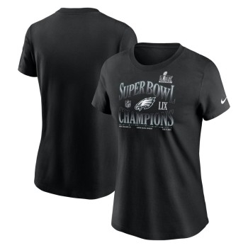 Women's Philadelphia Eagles  Black Super Bowl LIX Champions '90s T-Shirt Women's Philadelphia Eagles  Black Super Bowl LIX Champions '90s T-Shirt