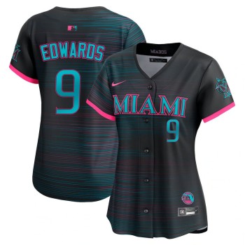 Women's Miami Marlins #9 Xavier Edwards Black 2025 City Connect Limited Jersey