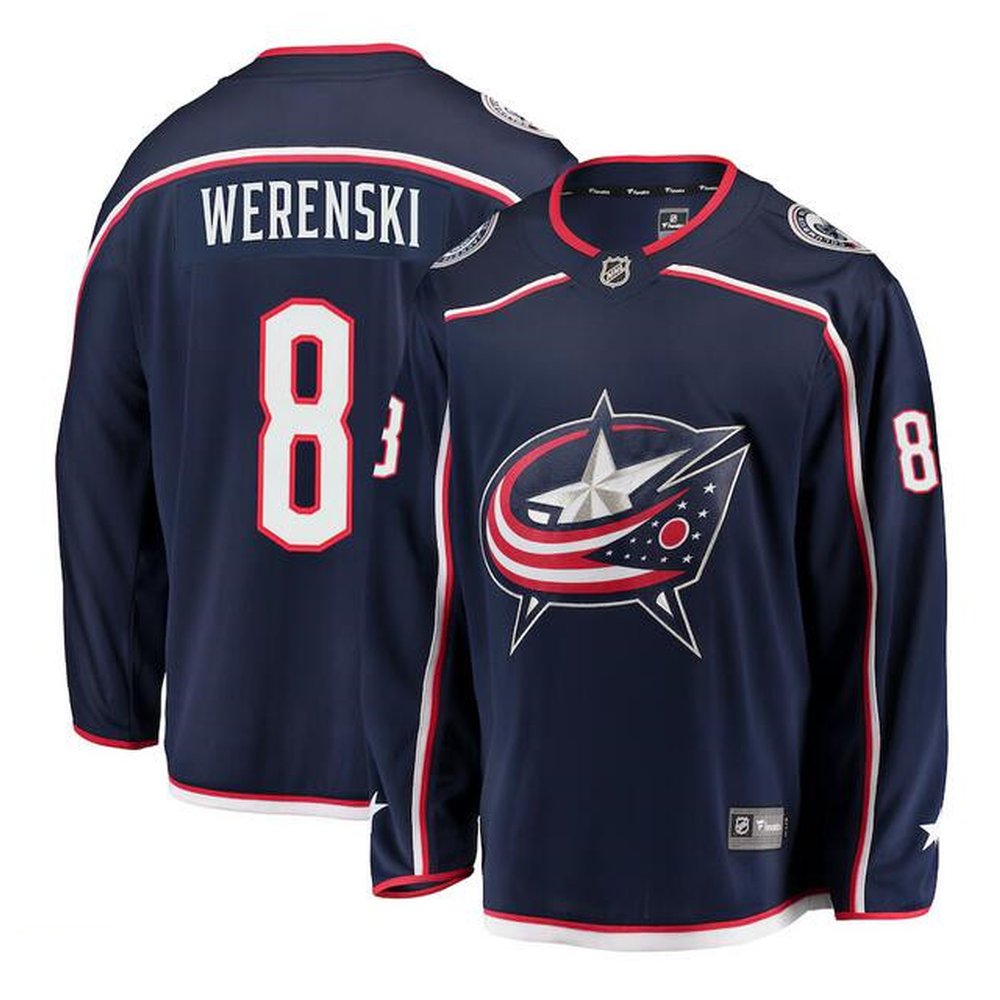 Youth Columbus Blue Jackets #8 Zach Werenski Navy Stitched Hockey Jersey