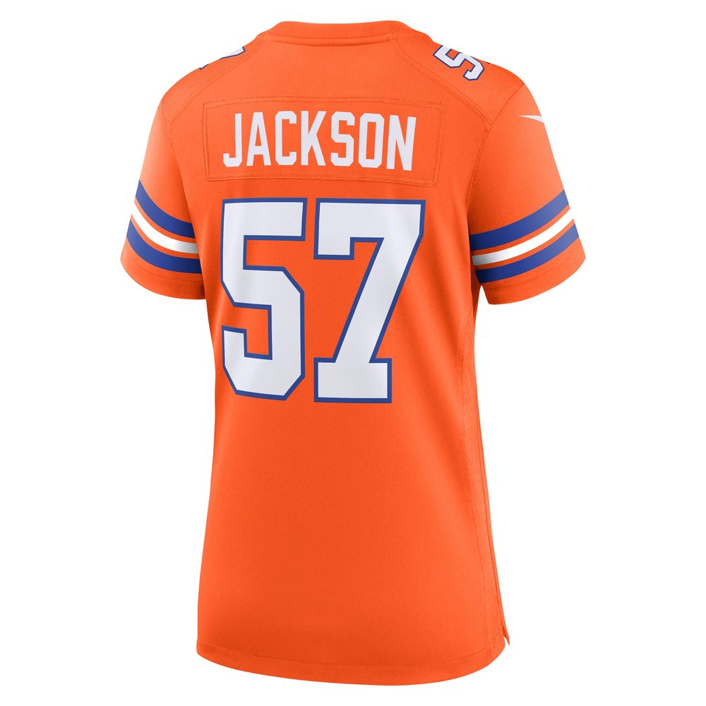 Women's Denver Broncos Tom Jackson Orange Mile High Collection 1977 Throwback Retired Player Game Jersey Women's Denver Broncos Tom Jackson Orange Mile High Collection 1977 Throwback Retired Player Game Jersey