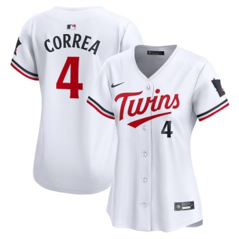 Women's Minnesota Twins #4 Carlos Correa White Home Limited Player Jersey Women's Minnesota Twins #4 Carlos Correa White Home Limited Player Jersey