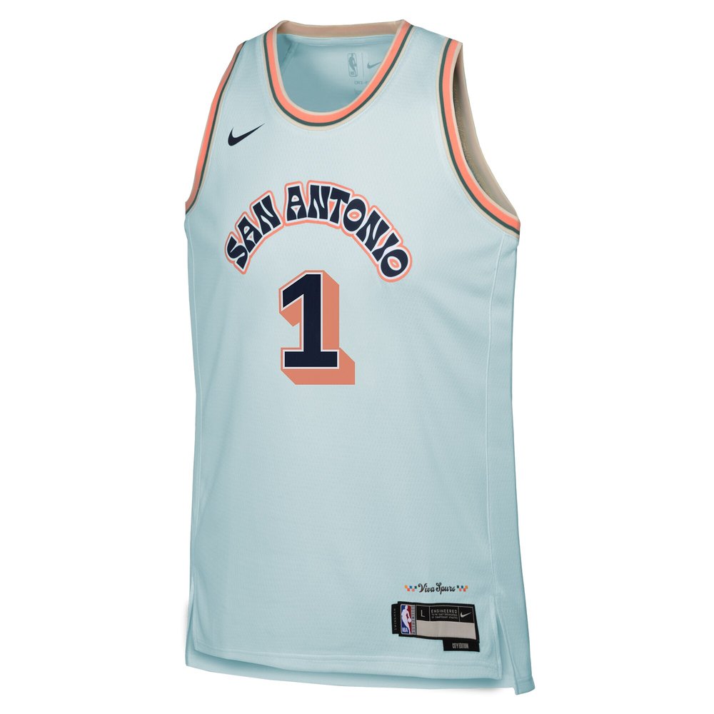 Youth San Antonio Spurs Victor Wembanyama Light Blue 2024/25 Swingman Player Jersey - City Edition