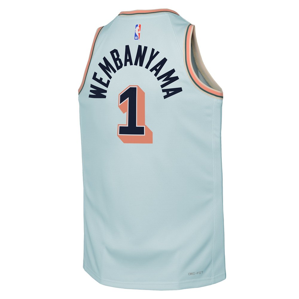 Youth San Antonio Spurs Victor Wembanyama Light Blue 2024/25 Swingman Player Jersey - City Edition