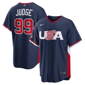 Men's USA Baseball #99 Aaron Judge Navy 2026 World Baseball Classic Home Stadium Jersey Men's USA Baseball #99 Aaron Judge Navy 2026 World Baseball Classic Home Stadium Jersey