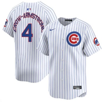 Youth Chicago Cubs #4 Pete Crow-Armstrong White Home Replica Player Jersey Youth Chicago Cubs #4 Pete Crow-Armstrong White Home Replica Player Jersey