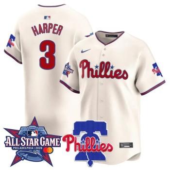 Men's Philadelphia Phillies #3 Bryce Harper Cream 2026 MLB All-Star Jersey Men's Philadelphia Phillies #3 Bryce Harper Cream 2026 MLB All-Star Jersey