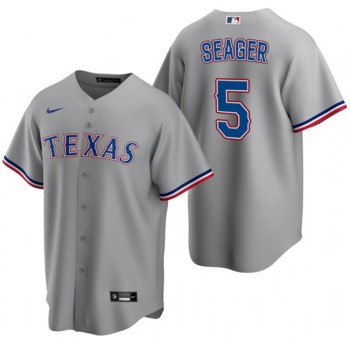 Men's Texas Rangers #5 Corey Seager Grey Cool Base Stitched Baseball Jersey Men's Texas Rangers #5 Corey Seager Grey Cool Base Stitched Baseball Jersey