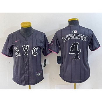 Women's New York Mets #4 Francisco Alvarez Graphite 2024 City Connect Limited Stitched Baseball Jersey(Run Small) Women's New York Mets #4 Francisco Alvarez Graphite 2024 City Connect Limited Stitched Baseball Jersey(Run Small)