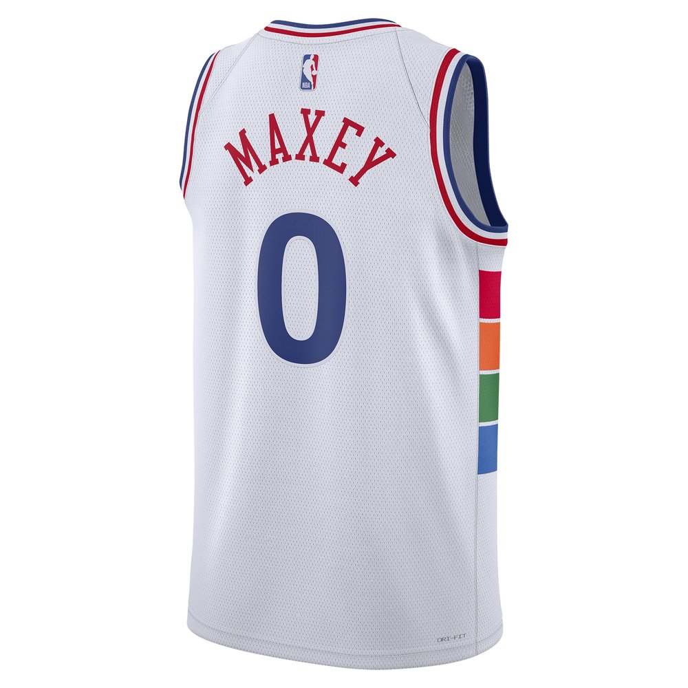 Unisex Philadelphia 76ers Tyrese Maxey White 2024/25 Swingman Player Jersey - City Edition Unisex Philadelphia 76ers Tyrese Maxey White 2024/25 Swingman Player Jersey - City Edition