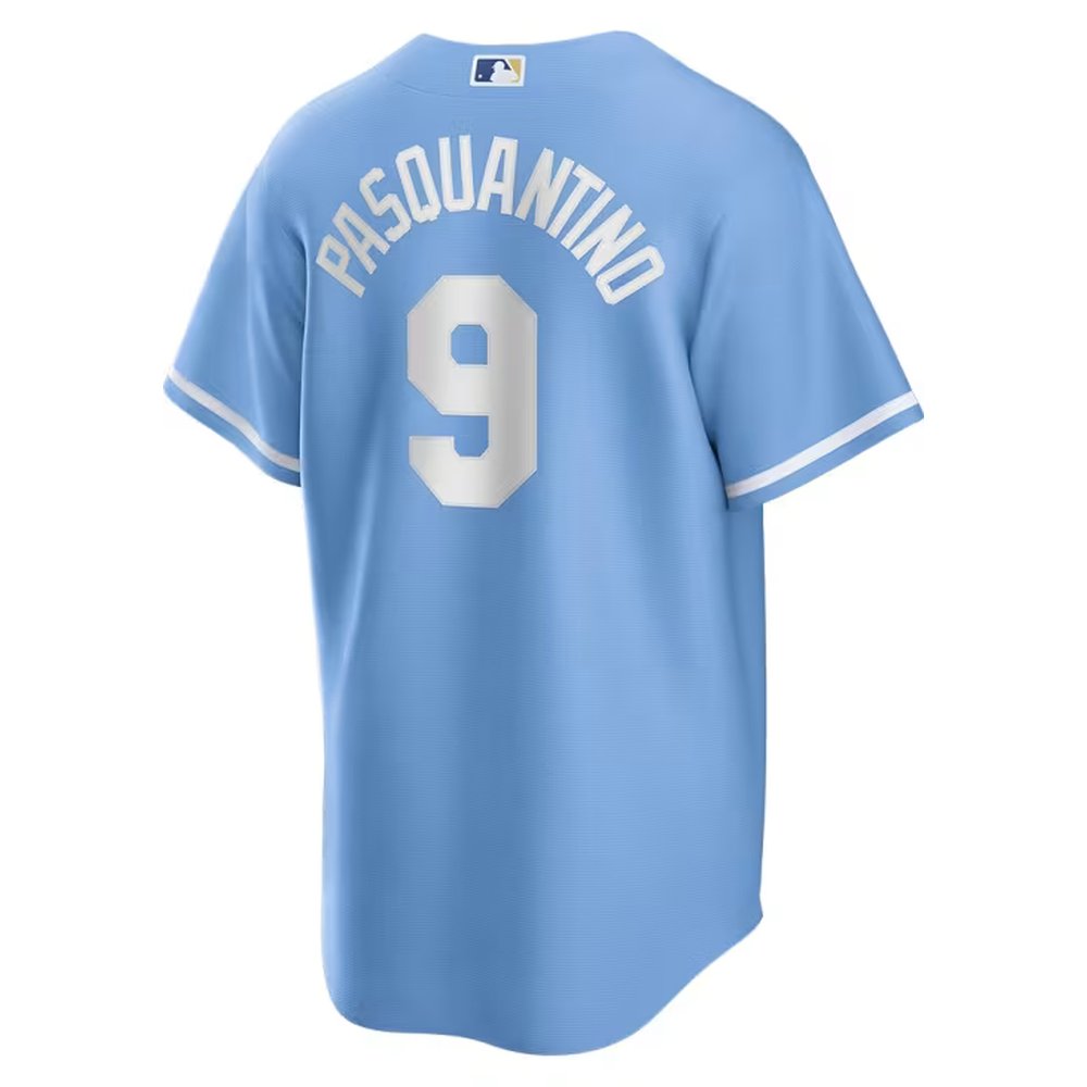 Men's Kansas City Royals #9 Vinnie Pasquantino Nike Blue Home Limited Player Jersey Men's Kansas City Royals #9 Vinnie Pasquantino Nike Blue Home Limited Player Jersey