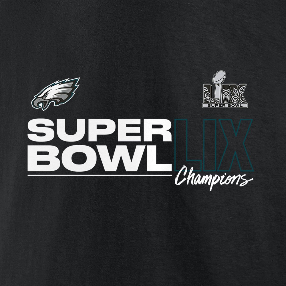 Men's Philadelphia Eagles Black Super Bowl LIX Champions Roster Autograph Signing T-Shirt Men's Philadelphia Eagles Black Super Bowl LIX Champions Roster Autograph Signing T-Shirt