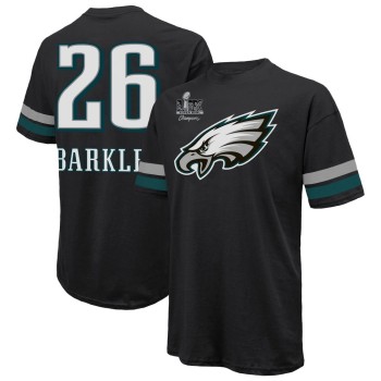 Men's Philadelphia Eagles #26 Saquon Barkley Threads Black Super Bowl LIX Champions Oversized Player Name & Number T-Shirt Men's Philadelphia Eagles #26 Saquon Barkley Threads Black Super Bowl LIX Champions Oversized Player Name & Number T-Shirt