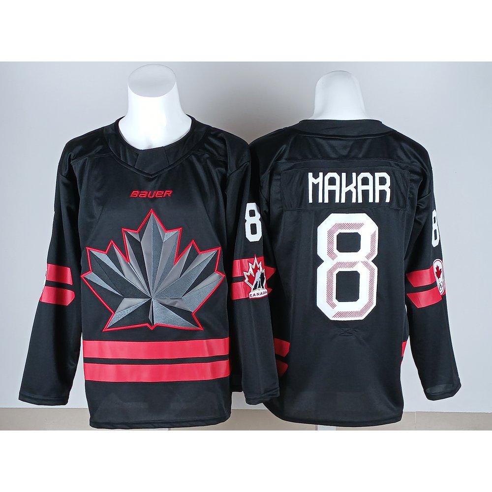 Youth Canada Hockey #8 Cale Makar Black 2026 Away Replica Jersey