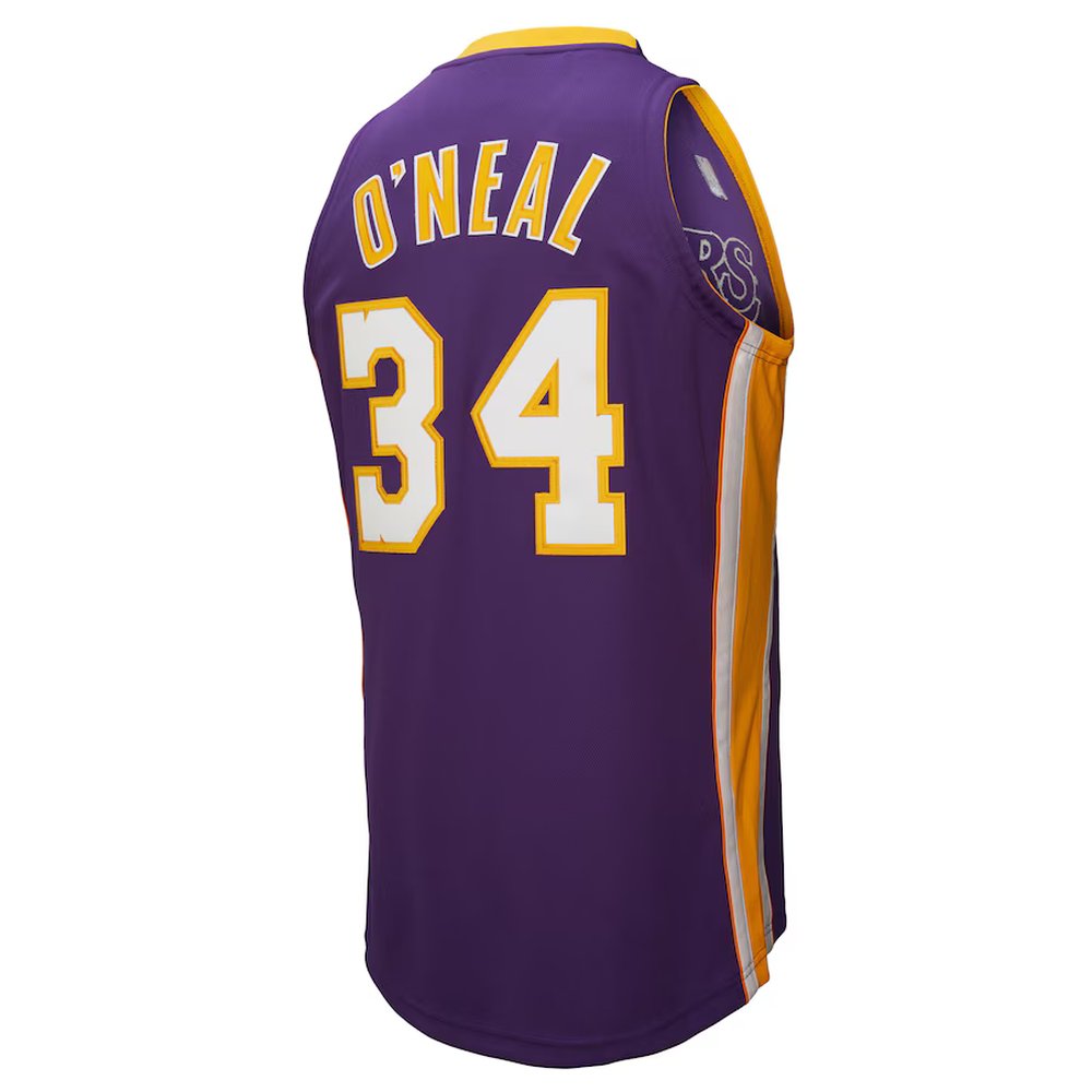 Men's Los Angeles Lakers #34 Shaquille O'Neal Purple 2000 NBA All-Star Game Authentic Jersey
