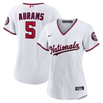 Women's Washington Nationals #5 CJ Abrams White Home Replica Player Jersey Women's Washington Nationals #5 CJ Abrams White Home Replica Player Jersey