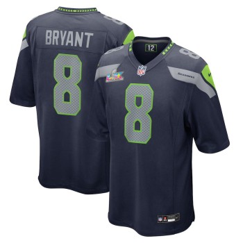 Men's Seattle Seahawks #8 Coby Bryant College Navy Super Bowl LX Patch Game Jersey