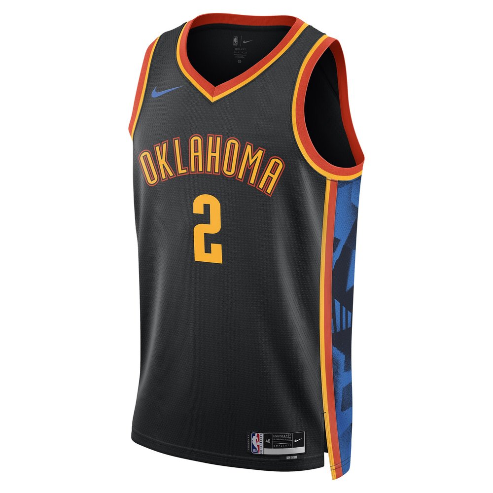 Unisex Oklahoma City Thunder Shai Gilgeous-Alexander Black 2024/25 Swingman Player Jersey - City Edition