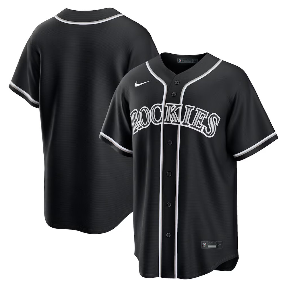 Men's Colorado Rockies Fashion Replica Black Out Jersey