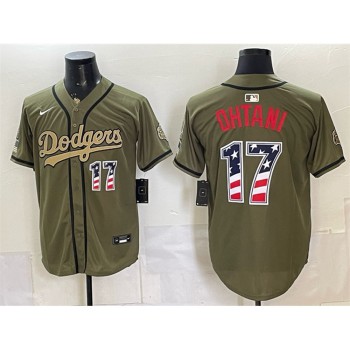 Men's Los Angeles Dodgers #17 Shohei Ohtani Olive 2026 Armed Forces Day 250 Fourth of July Stitched Baseball Jersey Men's Los Angeles Dodgers #17 Shohei Ohtani Olive 2026 Armed Forces Day 250 Fourth of July Stitched Baseball Jersey