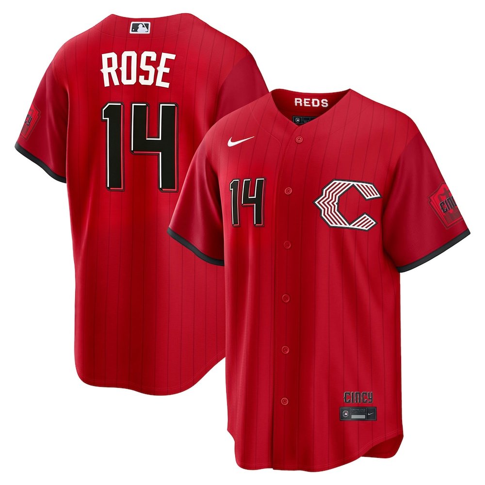 Youth Cincinnati Reds #14 Pete Rose Red 2026 City Connect Stitched Jersey Youth Cincinnati Reds #14 Pete Rose Red 2026 City Connect Stitched Jersey