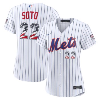 Women's New York Mets #22 Juan Soto Nike White 2026 All-Star Edition Stars & Stripes Stadium Jersey Women's New York Mets #22 Juan Soto Nike White 2026 All-Star Edition Stars & Stripes Stadium Jersey