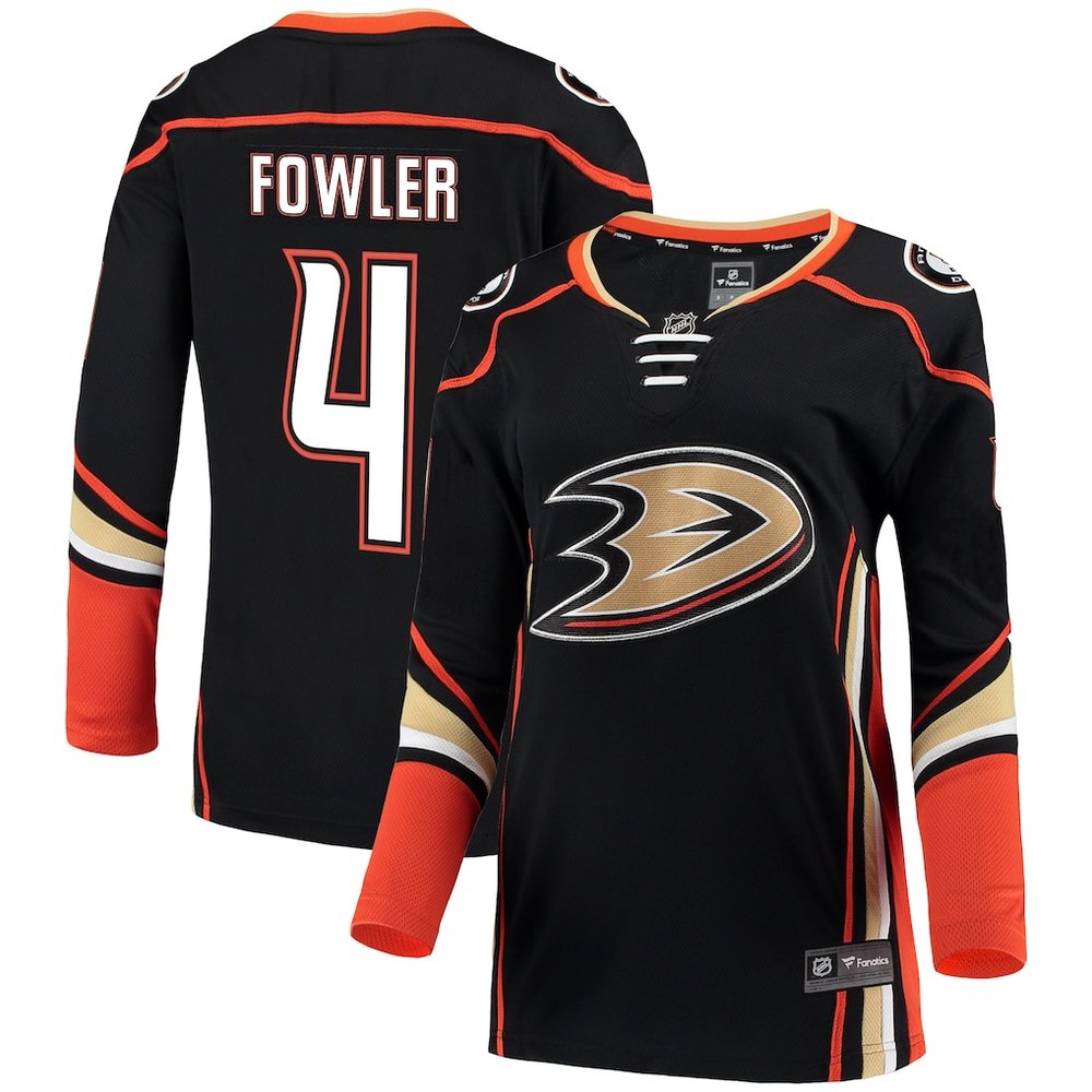 Women's Anaheim Ducks #4 Cam Fowler Black Jersey
