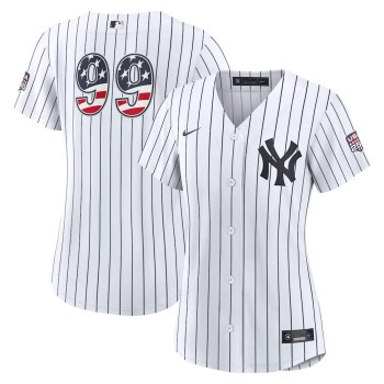 Women's New York Yankees #99 Aaron Judge Nike White USA 250 Fourth of July Home Stadium Jersey