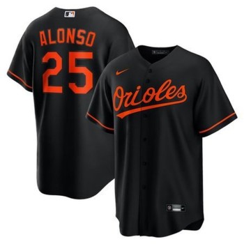 Men's Baltimore Orioles #25 Pete Alonso Nike Black Alternate Replica Jersey