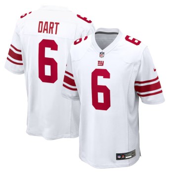 Men's New York Giants #6 Jaxson Dart Nike White Game Jersey Men's New York Giants #6 Jaxson Dart Nike White Game Jersey