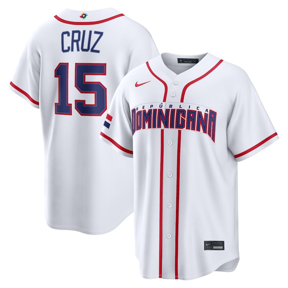 Men's Dominican Republic Baseball #15 Oneil Cruz White 2026 World Baseball Classic Home Stadium Jersey Men's Dominican Republic Baseball #15 Oneil Cruz White 2026 World Baseball Classic Home Stadium Jersey