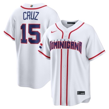 Men's Dominican Republic Baseball #15 Oneil Cruz White 2026 World Baseball Classic Home Stadium Jersey Men's Dominican Republic Baseball #15 Oneil Cruz White 2026 World Baseball Classic Home Stadium Jersey