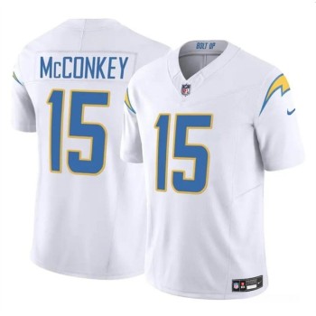 Men's Los Angeles Chargers #15 Ladd McConkey White 2024 F.U.S.E Draft Vapor Limited Stitched Football Jersey Men's Los Angeles Chargers #15 Ladd McConkey White 2024 F.U.S.E Draft Vapor Limited Stitched Football Jersey