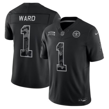 Men's Tennessee Titans #1 Cameron Ward Nike Black 2026 Salute to Service Vapor F.U.S.E. Limited Jersey Men's Tennessee Titans #1 Cameron Ward Nike Black 2026 Salute to Service Vapor F.U.S.E. Limited Jersey