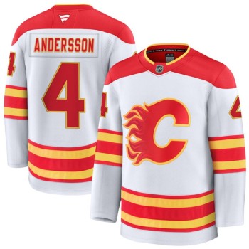 Youth Calgary Flames #4 Rasmus Andersson White Away Jersey