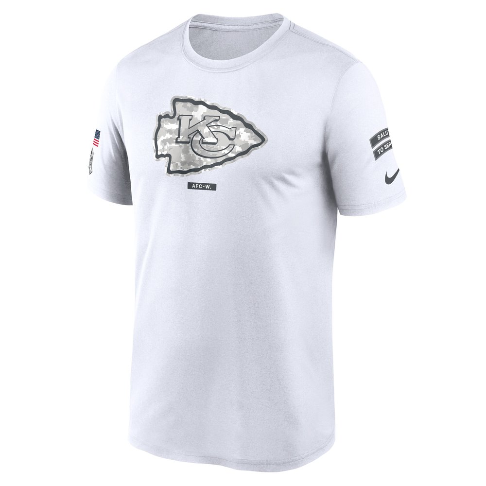 Men's Kansas City Chiefs White 2024 Salute To Service Legend Performance T-Shirt Men's Kansas City Chiefs White 2024 Salute To Service Legend Performance T-Shirt
