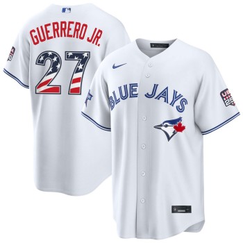 Men's Toronto Blue Jays #27 Vladimir Guerrero Jr. Nike White 2026 All-Star Edition Stars & Stripes Stadium Jersey Men's Toronto Blue Jays #27 Vladimir Guerrero Jr. Nike White 2026 All-Star Edition Stars & Stripes Stadium Jersey