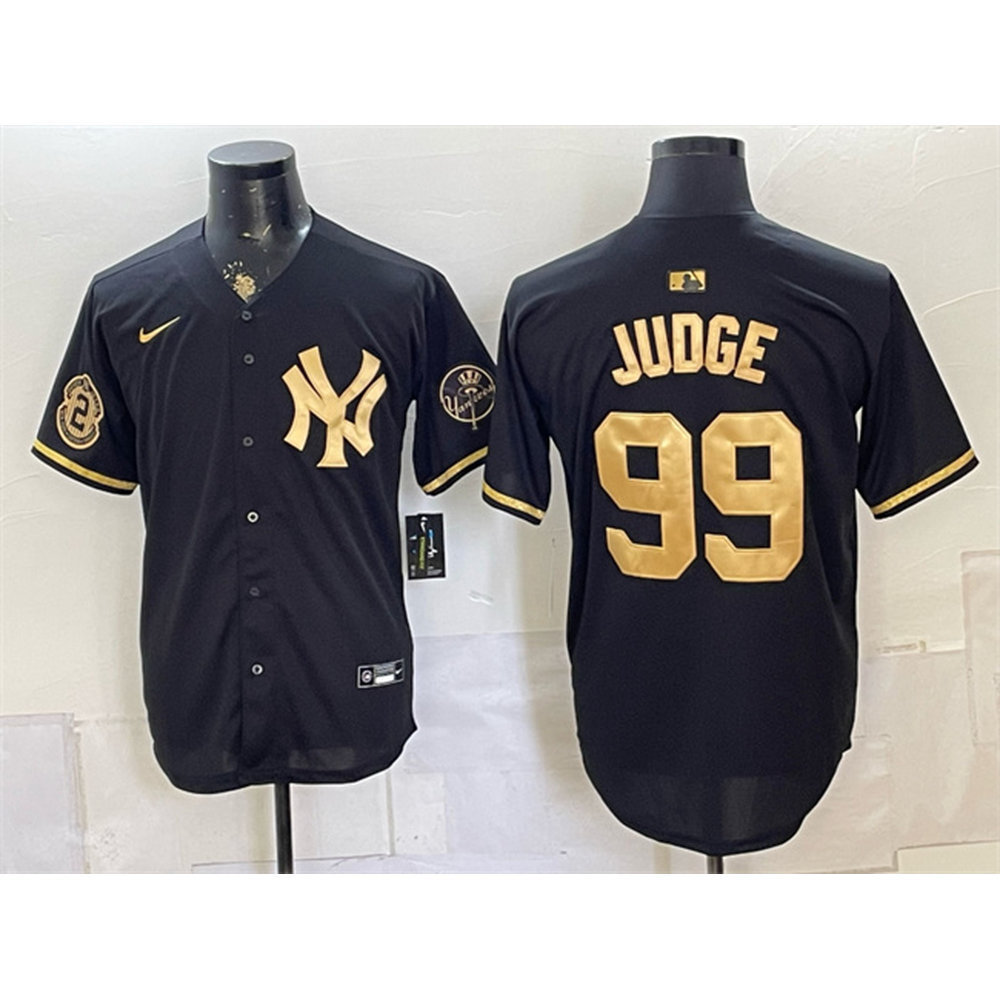 Men's New York Yankees #99 Aaron Judge Black With Patch Baseball Jersey Men's New York Yankees #99 Aaron Judge Black With Patch Baseball Jersey
