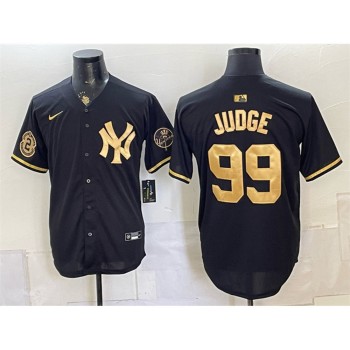 Men's New York Yankees #99 Aaron Judge Black With Patch Baseball Jersey Men's New York Yankees #99 Aaron Judge Black With Patch Baseball Jersey
