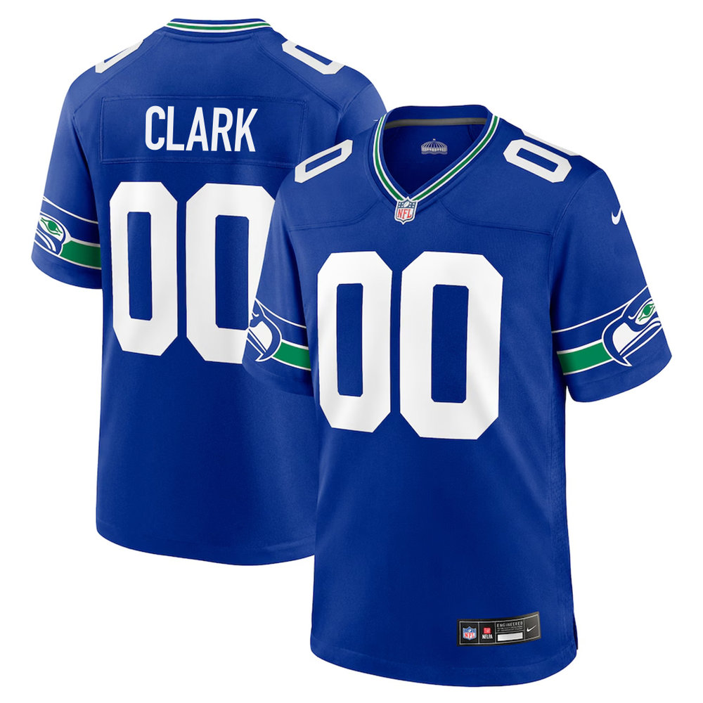 Men's Seattle Seahawks Bud Clark Royal 2026 NFL Draft Game Jersey Men's Seattle Seahawks Bud Clark Royal 2026 NFL Draft Game Jersey