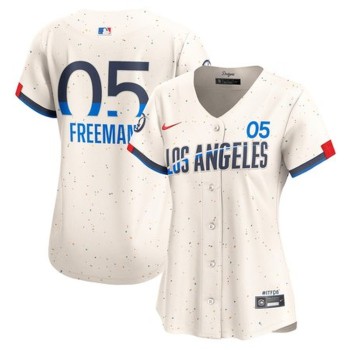 Women's Los Angeles Dodgers #05 Freddie Freeman Cream 2024 City Connect Limited Player Jersey Women's Los Angeles Dodgers #05 Freddie Freeman Cream 2024 City Connect Limited Player Jersey