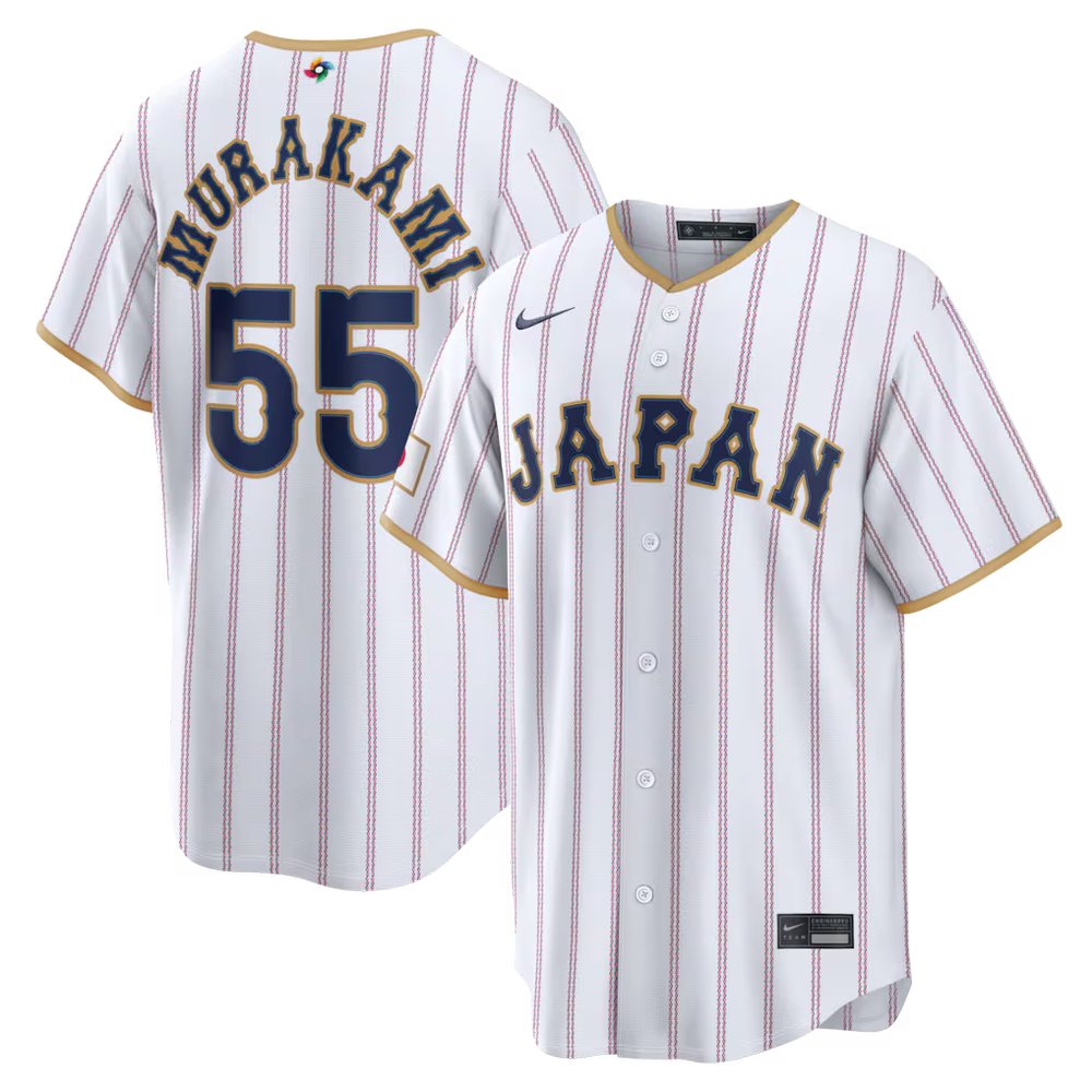 Youth Japan Baseball #55 Munetaka Murakami White 2026 World Baseball Classic Home Stadium Jersey Youth Japan Baseball #55 Munetaka Murakami White 2026 World Baseball Classic Home Stadium Jersey