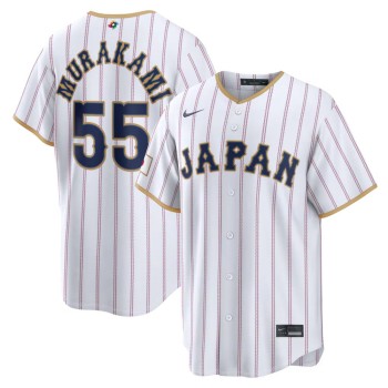 Men's Japan Baseball #55 Munetaka Murakami White 2026 World Baseball Classic Home Stadium Jersey Men's Japan Baseball #55 Munetaka Murakami White 2026 World Baseball Classic Home Stadium Jersey